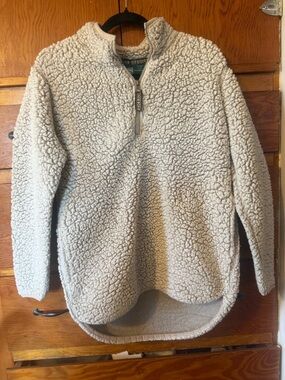Cozy Ivory Sherpa Quarter-Zip Pullover